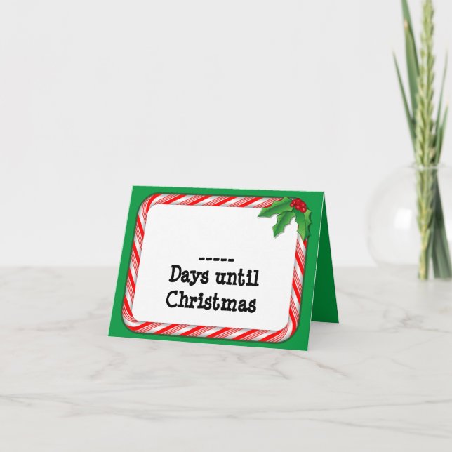 Tarjeta Festiva Contar los días hasta los Navidades (Anverso)