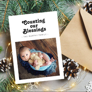 Tarjeta Festiva Contar nuestras bendiciones Navidades