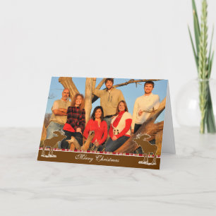 Tarjeta Festiva Contorno blanco de Moose navideño