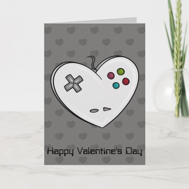 Tarjeta Festiva Controlador Heart Gamer Valentine (Anverso)