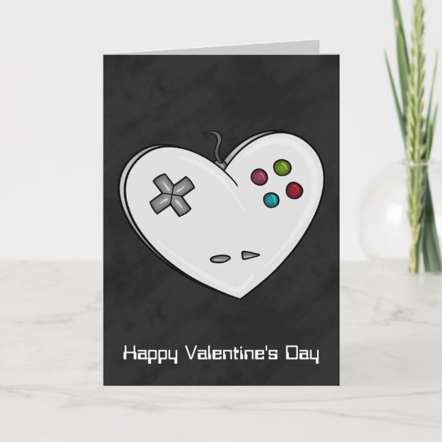 Tarjeta Festiva Controlador Heart Gamer Valentine (Anverso)