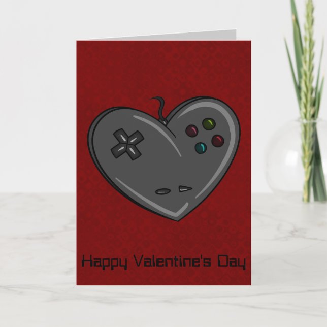 Tarjeta Festiva Controlador Heart Gamer Valentine (Anverso)