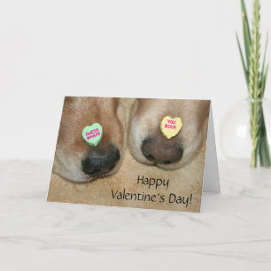 Tarjeta Festiva Conversación de Golden Retriever de San Valentín