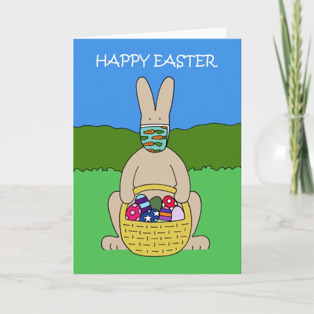 Tarjeta Festiva Convierte 19 conejito de Pascua en una máscara (Anverso)