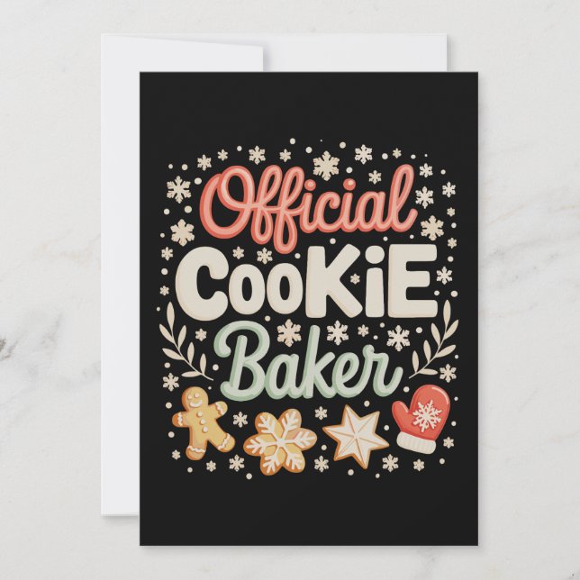 Tarjeta Festiva Cookie Baker oficial Navidades Xmas Family Baking (Anverso)