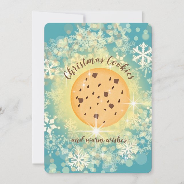 Tarjeta Festiva cookie de Navidades chispeantes falsos personaliza (Anverso)