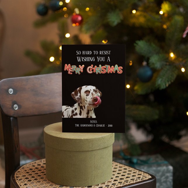 Tarjeta Festiva Cookie de Navidades de fotografía de perro diverti (Subido por el creador)