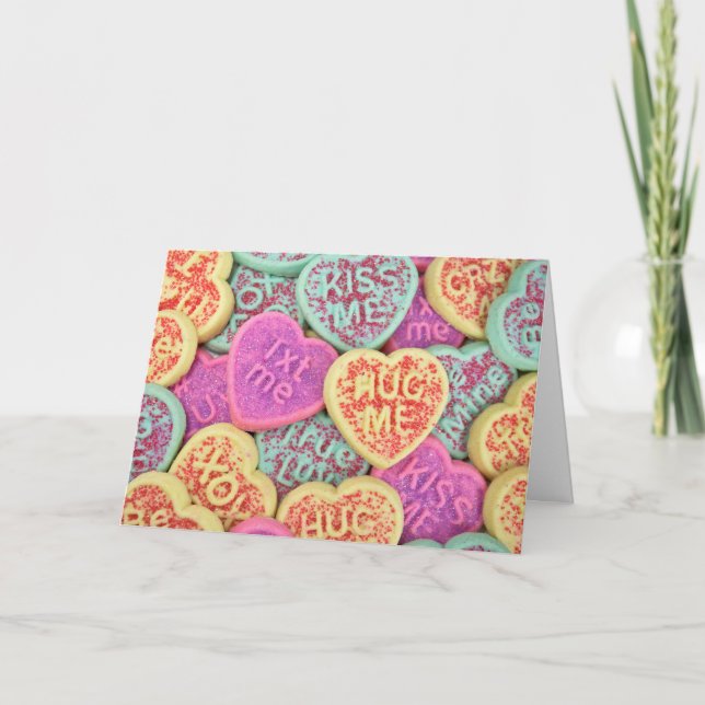 Tarjeta Festiva Cookies de amor de Valentine (Anverso)