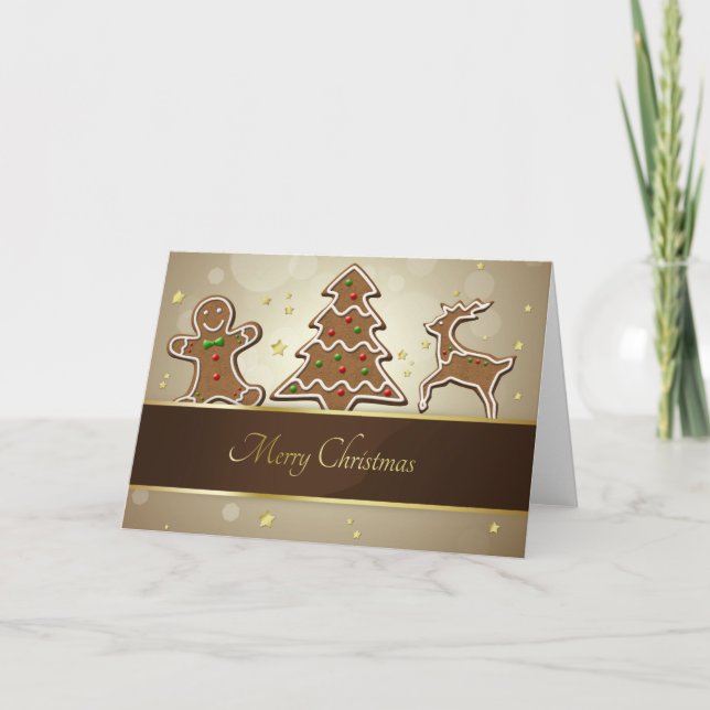 Tarjeta Festiva Cookies de Gingerbread (Anverso)