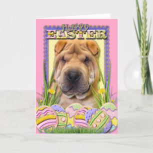Tarjeta Festiva Cookies de Huevo de Pascua - Shar Pei