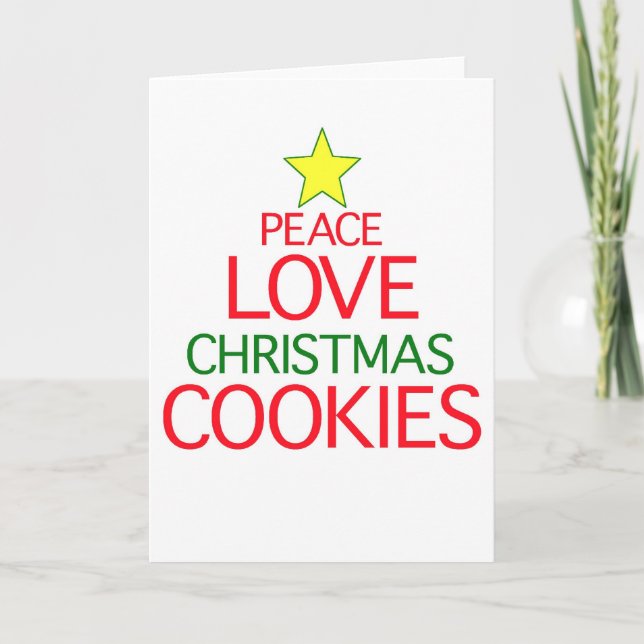 Tarjeta Festiva Cookies de Navidades de amor por la paz (Anverso)