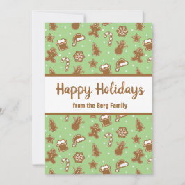 Tarjeta Festiva Cookies de pan de jengibre - Bandera del jardín