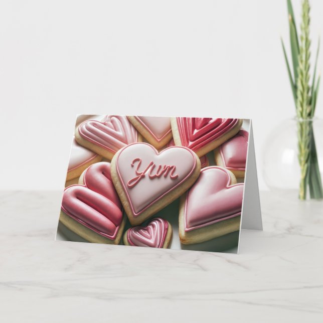 Tarjeta Festiva Cookies del corazón de San Valentín (Anverso)