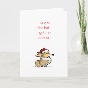 Tarjeta Festiva Cookies - Navidades traviesos Corgi