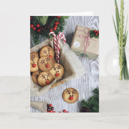Tarjeta Festiva Cookies Para Los Clientes Deseos Cálidos