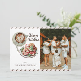 Tarjeta Festiva Cookies y Cocoa advierten que desea Navidades