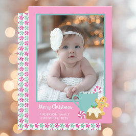 TARJETA FESTIVA COOKIES Y COCOA DE NAVIDADES ROJOS