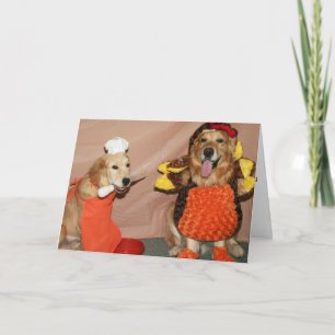 Tarjeta Festiva Cookin 'Up Some Golden Thankending Turkey