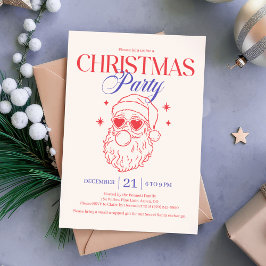 Tarjeta Festiva Cool Retro Santa Christmas Party