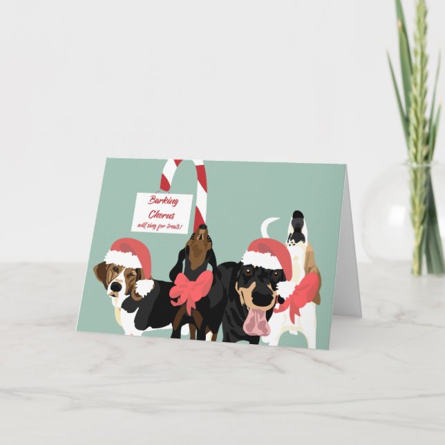 Tarjeta Festiva Coonhound barking Chorus (Anverso)
