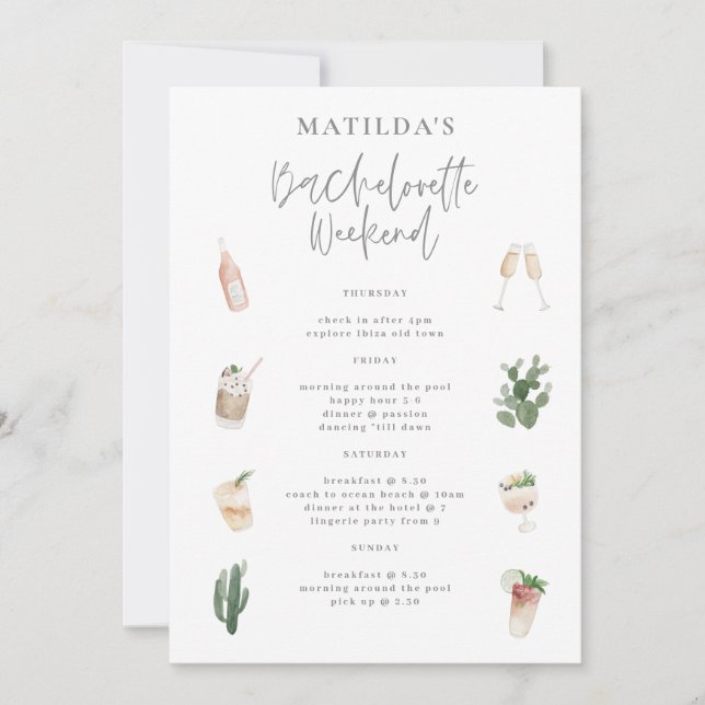 Tarjeta Festiva copas acuáticas de bajo costo fin de semana (Anverso)