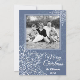 Tarjeta Festiva Copia de Copos de Nieve Blancos de Invierno