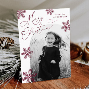 Tarjeta Festiva Copia de foto Elegantes copos de nieve Arándano 2