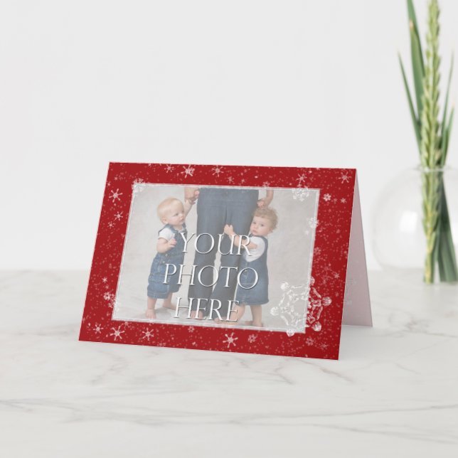 Tarjeta Festiva Copia de Nieve Cristalinas (Anverso)