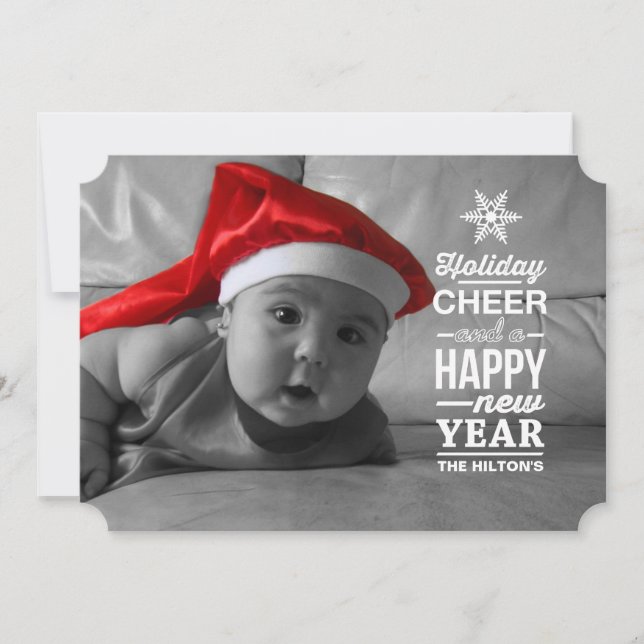 Tarjeta Festiva copo de nieve (Anverso)