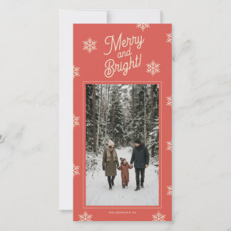 Tarjeta Festiva Copo de Nieve Alegre y Brillante Alto Foto Persona