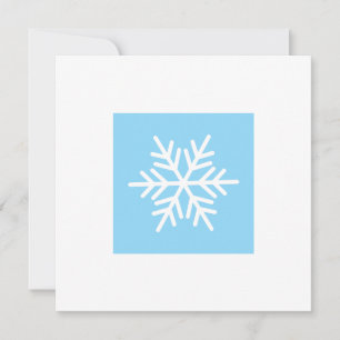 Tarjeta Festiva Copo de nieve alpino chic en borde blanco azul cla