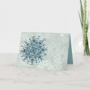 Tarjeta Festiva Copo de nieve azul