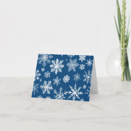 Tarjeta Festiva Copo de Nieve Azul de Invierno