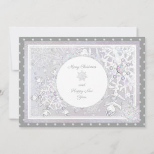 Tarjeta Festiva copo de nieve blanco
