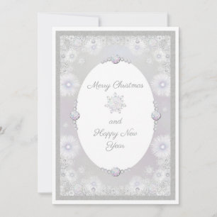Tarjeta Festiva Copo de nieve blanco