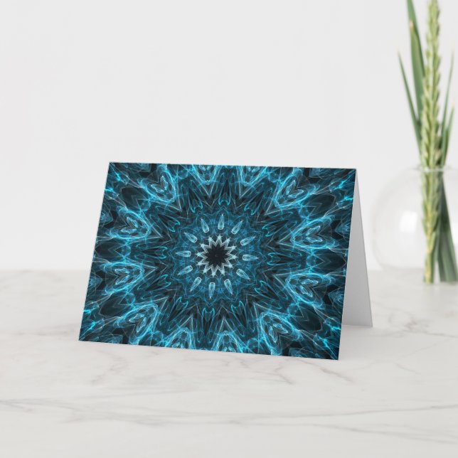 Tarjeta Festiva copo de nieve complejo (Anverso)