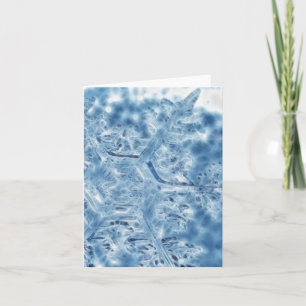 Tarjeta Festiva Copo de nieve congelado del fractal del cristal de