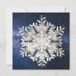 Tarjeta Festiva Copo de Nieve Cristalino Geométrico Solsticio de I