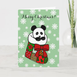 Tarjeta Festiva Copo de nieve de la media del dibujo animado de la