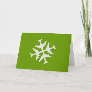 Tarjeta Festiva Copo de nieve del aeroplano