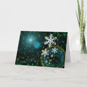 Tarjeta Festiva Copo de nieve digital naturaleza invierno paz amor