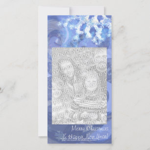 Tarjeta Festiva copo de nieve en azul 8, vientos de invierno