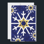 Tarjeta Festiva Copo de nieve Estrella de David<br><div class="desc">Diseño de estrella de David de invierno</div>