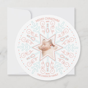 Tarjeta Festiva Copo de nieve festivo