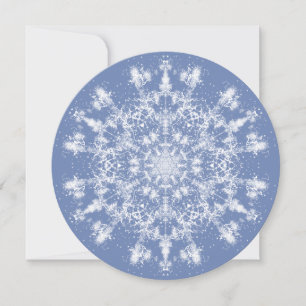 Tarjeta Festiva Copo de nieve fractal abstracto y delicado sobre f