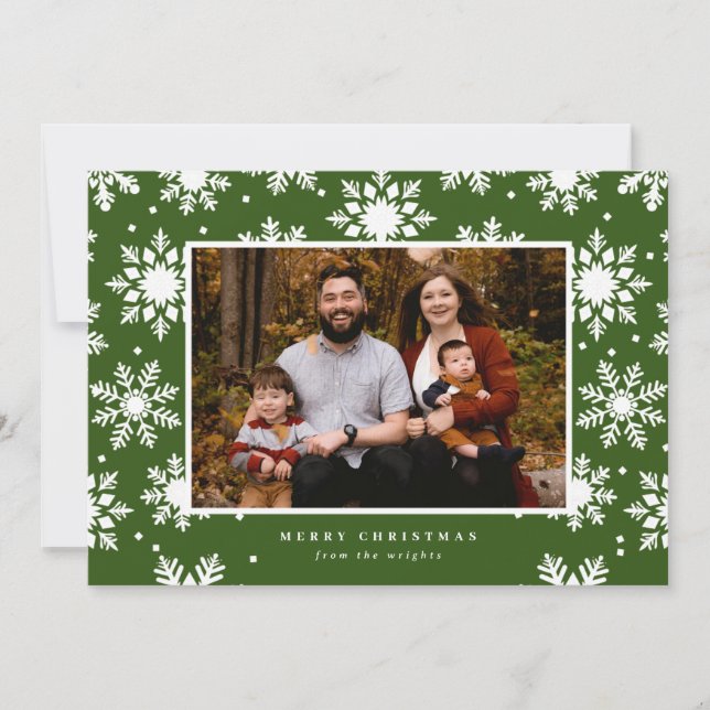 Tarjeta Festiva Copo de Nieve Negrita Plano en el Fondo  (Anverso)