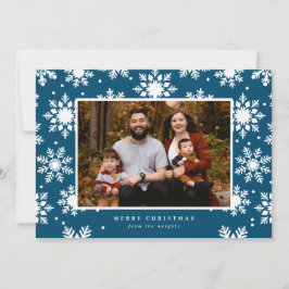 Tarjeta Festiva Copo de Nieve Negrita Plano en el Fondo 