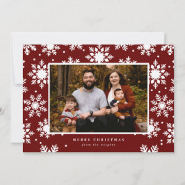 Tarjeta Festiva Copo de Nieve Negrita Plano en el Fondo 