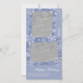 Tarjeta Festiva Copo de Nieve Personalizado Doble Foto 2