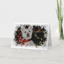 Tarjeta Festiva Copo de nieve Westie